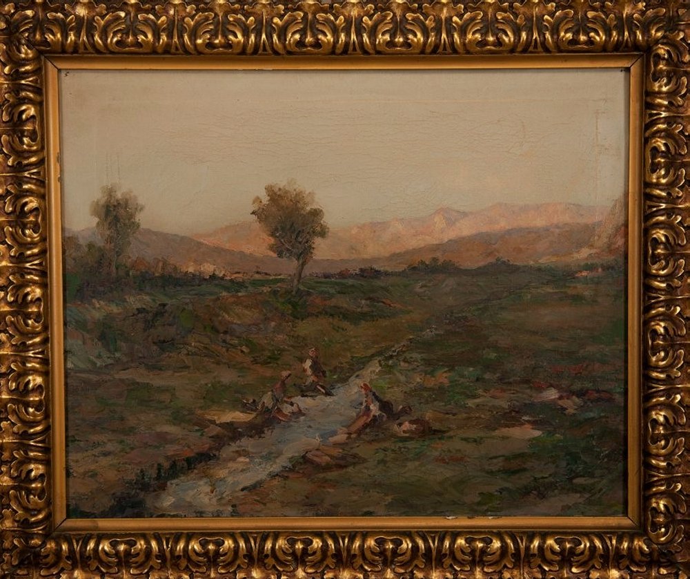 firma indecifrata: Lavandaie al fiume